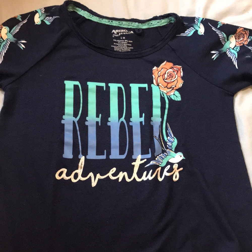 Navy blue Long sleeve T “Rebel adventures”
